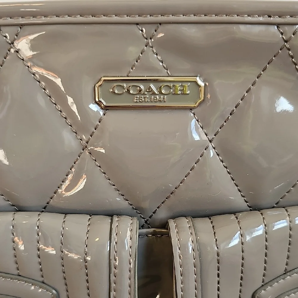 Coach 2011 Liquid Gloss Crossbody Bag Gray EUC - Picture 3 of 12
